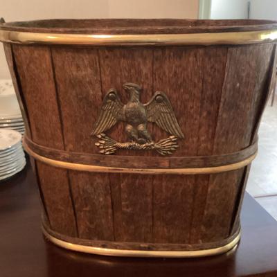 Vintage Americana Wood Bucket With Handle