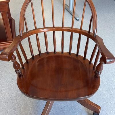 Wooden Spindle-Back Desk Chair