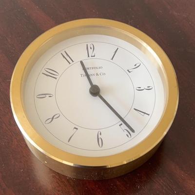 Tiffany & Co Portfolio Brass Quartz Clock