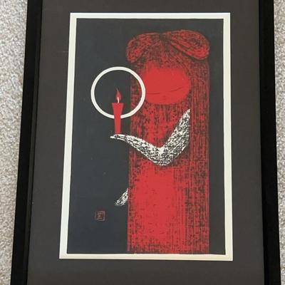 Japanese Wood Block Print By Kaoru Kawano