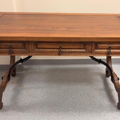 Wooden Tri-Drawer Desk
