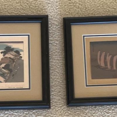 Pair Of Ando Hiroshige Wood Block Prints