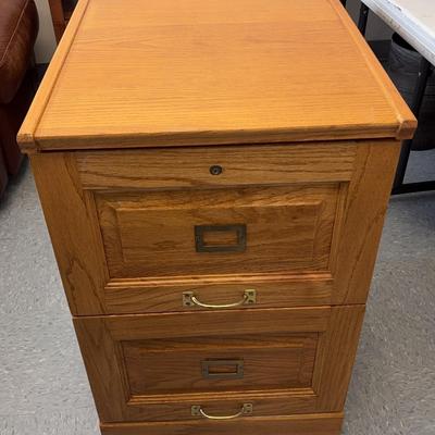Oak Dual-Drawer File Cabinet