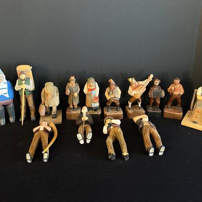 Hand-Carved Wooden Figurine Collection