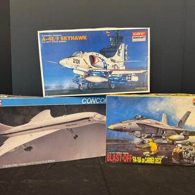 Lot of 3 Aircraft Model Kits – Academy, Revell, DML