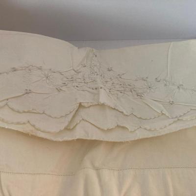 Lot of Vintage Pillowcases and Linens with Crochet and Embroidered Details