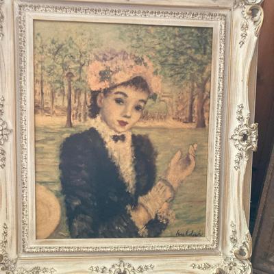 Framed Print – Huldah, Girl in Pink Hat