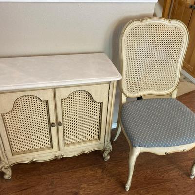 Vintage French Provincial Cabinet and Side Chair