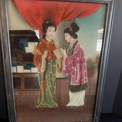 Reverse Glass Painting-Chinese women