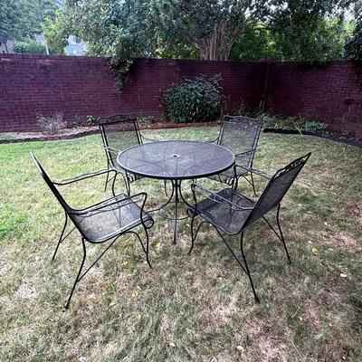 Wrought Iron 42” Table And 4 Chairs