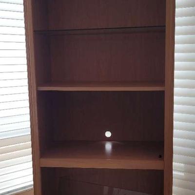 Wood Bookcase With Adjustable Shelving