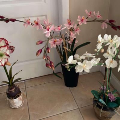 Orchids And Lillies Faux Floral Decor