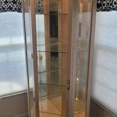 Philip Reinisch Illuminated Corner Curio Cabinet 