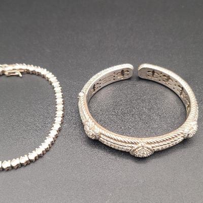 Two Sterling Silver Bracelets & Ring Lot Judith Ripka & CPT