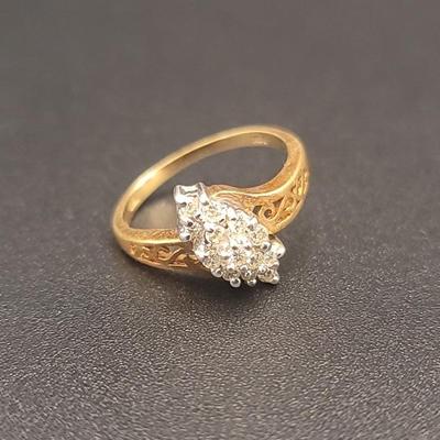 14k Yellow Gold & Diamond Ring Size 5