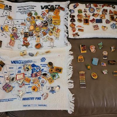 Huge Collectible Pin Lot From All Over The United States -130 Plus Pins