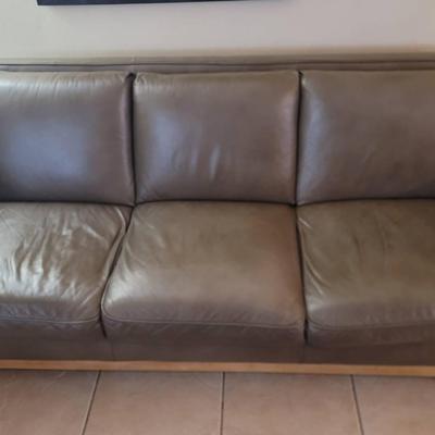 Modern Classic Leather Sofa Taupe Color