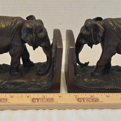 Bronze Elephant Bookends
