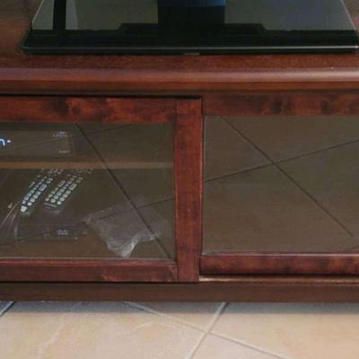 Crate & Barrel Wood & Glass Media Console 