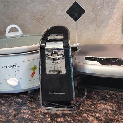 Crockpot, George Foreman Grilling Machine & Electric Can Opener