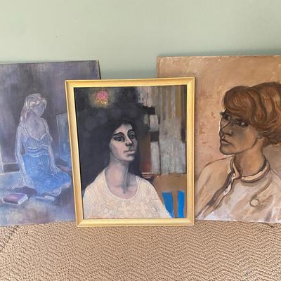 Collection of Vintage Portrait Paintings – Female Subjects