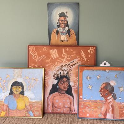 Lot 4 Indigenous Portrait Paintings