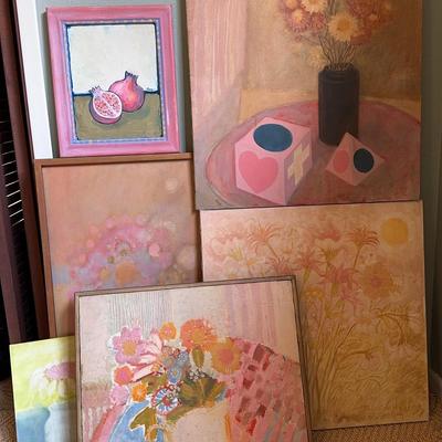 Lot 6 Original Flower & Fruit Paintings 