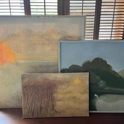 3 Oil paintings - 2 Framed