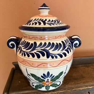 Hand Painted Floral Talavera Jar 