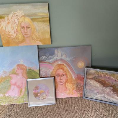 Collection of Surreal & Figurative Art – Vintage Female Portraits & Dreamlike Scenes
