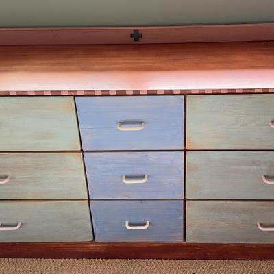 Handmade Pastel Painted Wooden Dresser 