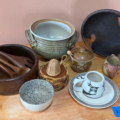 Pottery And Wood Serveware