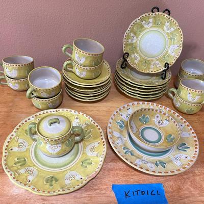 Vintage Handmade Mexican Dishware Set