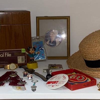 Vintage Collectibles Lot – Jewelry, Watches, Hat, Photos & Keepsakes