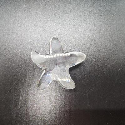 Swarovski Silver Crystal Starfish With Original Pkg & Separate Display Mirror 