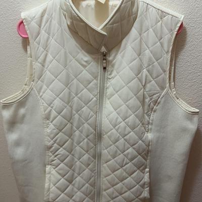 Blair White Quilted Sides - Puffy Vest - Size L