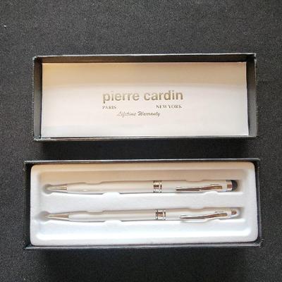 Set Of (2) Pierre Cardin Writing Pens: White, 1-Ink Pen, 1-Mechanical Pencil