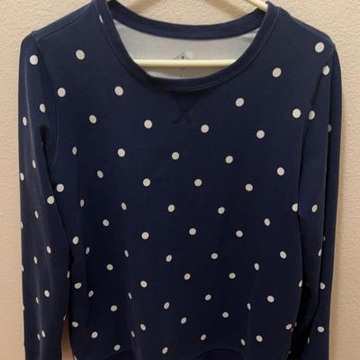 St John's Bay - Navy Polka Dot Sweatshirt - Size L