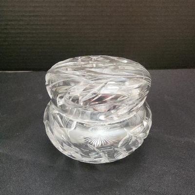Princess House - Crystal Candy Dish With Lid - Small Chip Inside Lid