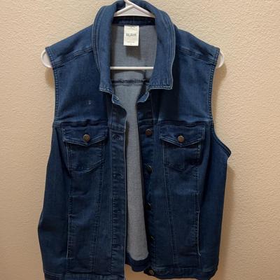 Blair - Dark Denim Jean Vest - Lots of Pockets! Size L