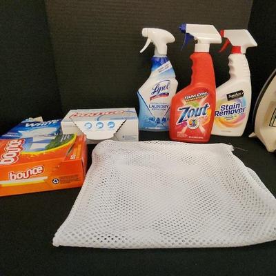 Laundry Room Lot - GE Steam Iron, Small Laundry Bag, Clothes Cleaning Supplies 