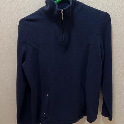 Karen Scott Navy Pullover Jacket - Half Zip - Size M