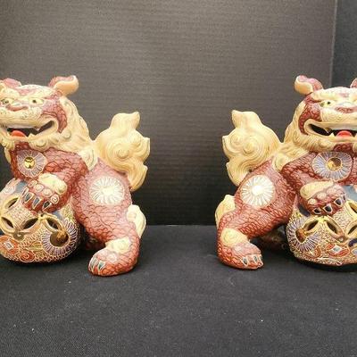 2 Chinese Ceramic Dragon Figures