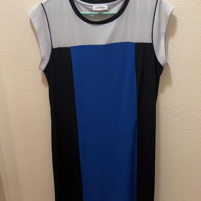 Multi Color Sheath Calvin Klein Dress - Size 12