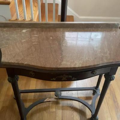 Antique Marble Top Console Table