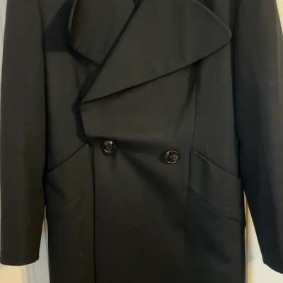 Gianfanco Ferre Black Wool Coat