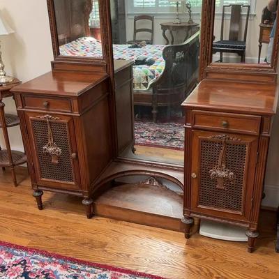 Antique Vanity with Nightstands