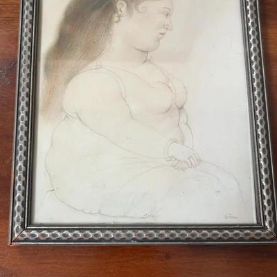 Fernando Botero Sketch - Signed and Framed