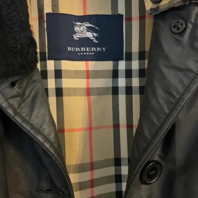 Burberry Black Trench Coat with Detachable Fur Collar