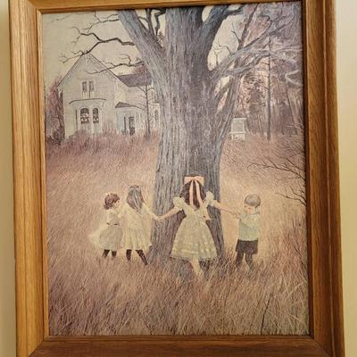Childhood Days by George Sottung Textured Print 1950s 